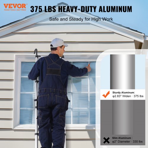 Telescoping Ladder 16.4FT Aluminum Lightweight Extension Ladder