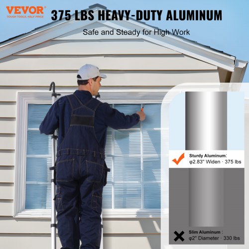 Telescoping Ladder 20.3FT Aluminum Lightweight Extension Ladder