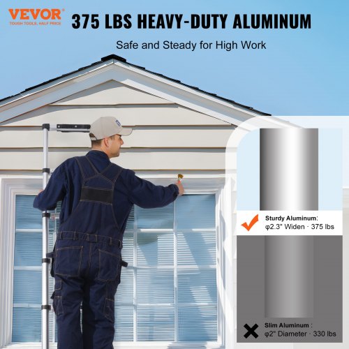 Telescoping Ladder 8.5FT Aluminum Lightweight Extension Ladder Onebutton