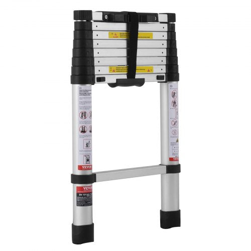 Telescoping Ladder 8.5FT Aluminum Lightweight Extension Ladder Onebutton