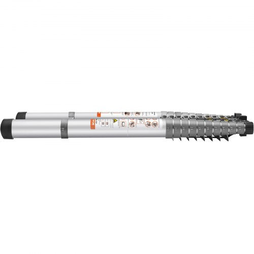 Telescoping Ladder 15 FT Aluminum Onebutton Retraction Collapsible