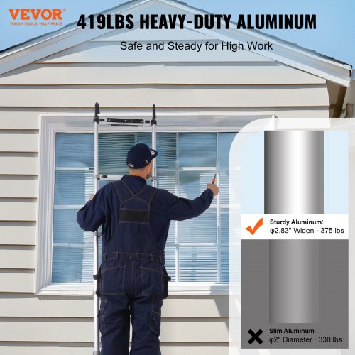 Telescoping Ladder 16.5FT Aluminum Lightweight Extension Ladder