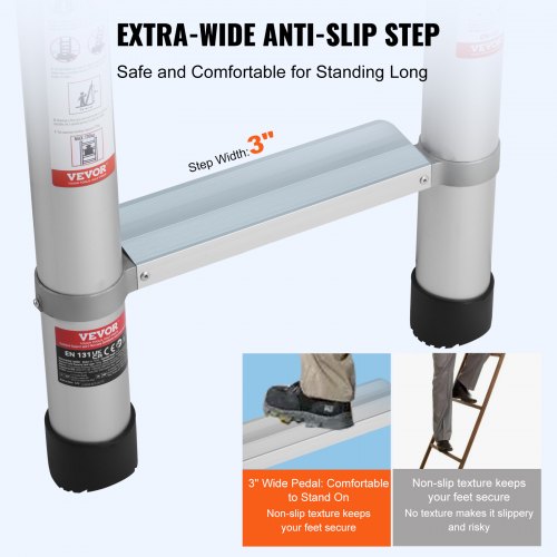 Telescoping Ladder 16.5FT Aluminum Lightweight Extension Ladder