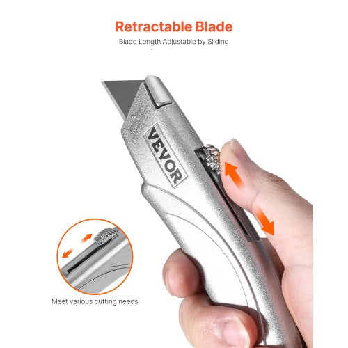 Utility Knife 2Pack Retractable Box Cutter with Aluminum Alloy Case SK5