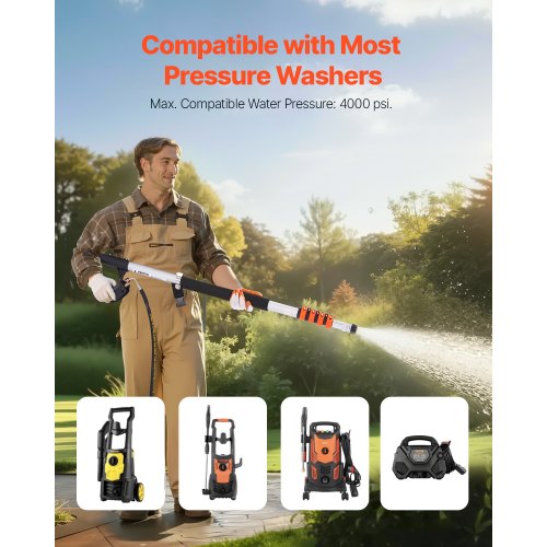 Pressure Washer Telescoping Wand 18 ft 4000 psi Telescopic Spray Wand
