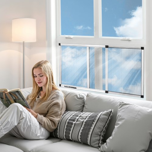 Adjustable Window Screen 15 H x 21  40 W 2 Packs Expandable Windows