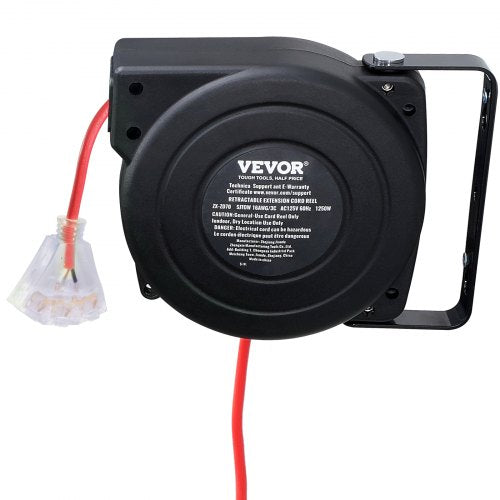 Retractable Extension Cord Reel Power Cord Reel 30FT 16AWG3C SJTOW
