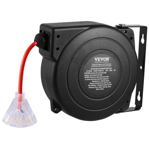 Retractable Extension Cord Reel 45 FT Heavy Duty 12AWG3C SJTOW