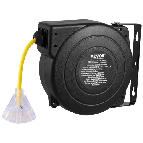 Retractable Extension Cord Reel 50 FT Heavy Duty 14AWG3C SJTOW
