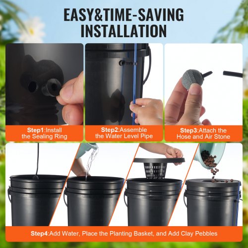 DWC Hydroponic System 5 Gallon 4 Buckets Deep Water Culture Growing