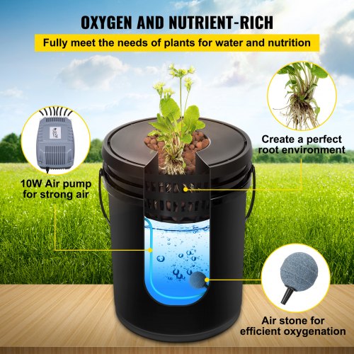 DWC Hydroponic System 5 Gallon 5 Buckets Deep Water Culture Growing