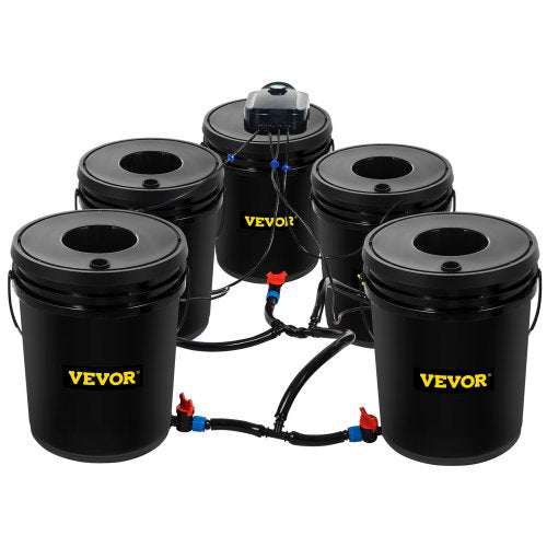 DWC Hydroponic System 5 Gallon 5 Buckets Deep Water Culture Growing