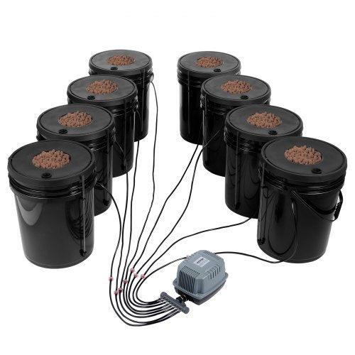 DWC Hydroponic System 5 Gallon 8 Buckets Deep Water Culture Growing