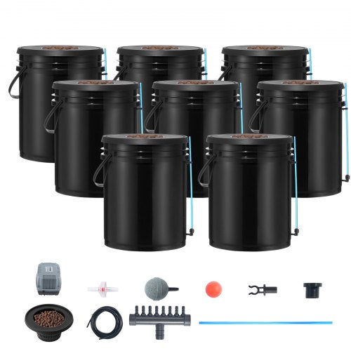 DWC Hydroponic System 5 Gallon 8 Buckets Deep Water Culture Growing
