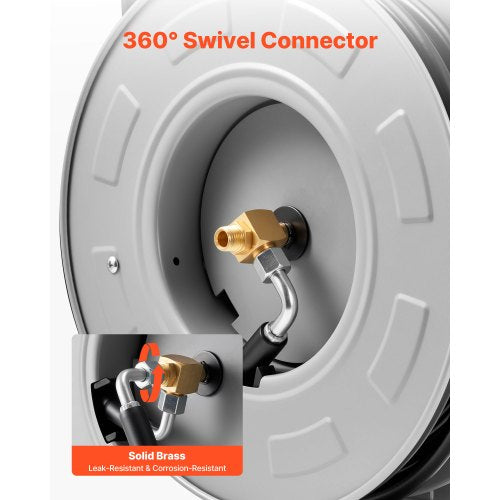 Pressure Washer Hose Reel 65 ft x 14 inch Retractable Power HeavyDuty