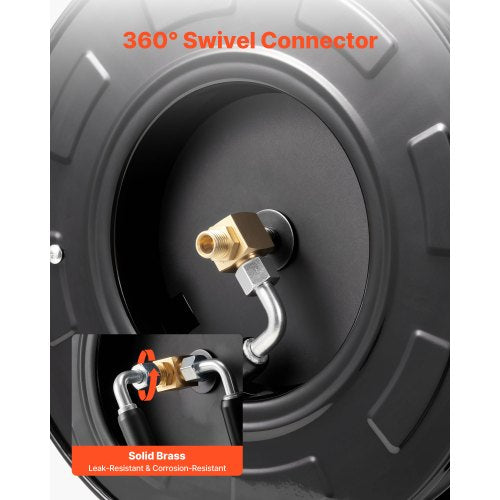 Pressure Washer Hose Reel 60 ft x 14 inch Retractable Power HeavyDuty
