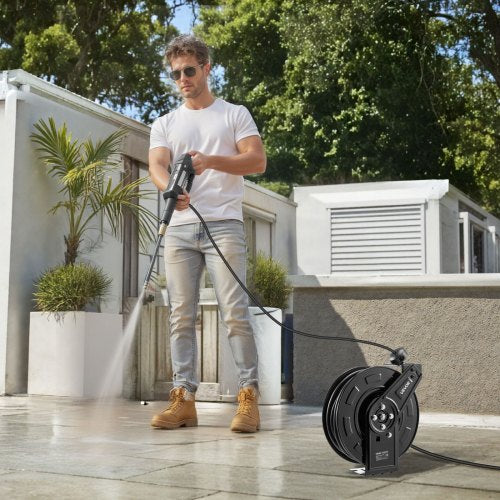Pressure Washer Hose Reel 60 ft x 14 inch Retractable Power HeavyDuty