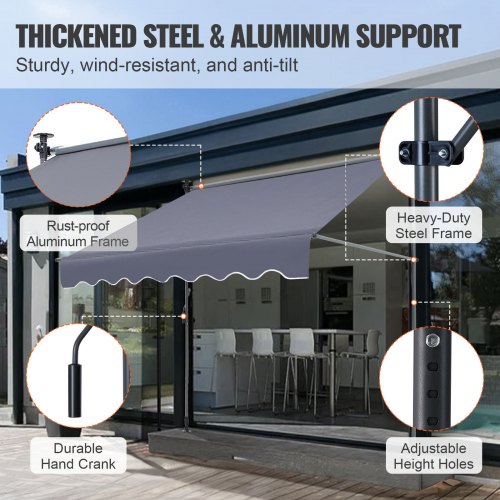 Manual Retractable Awning 118 Outdoor Retractable Patio Awning Sunshade
