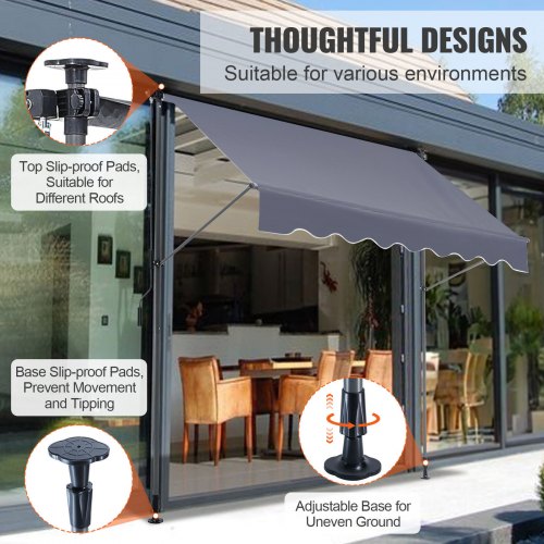Manual Retractable Awning 118 Outdoor Retractable Patio Awning Sunshade