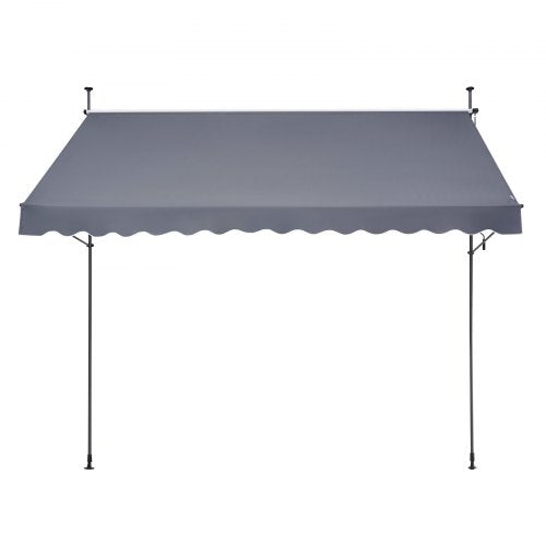 138 x 47 Patio Awning Retractable Awning Sunshade Shelter with Manual