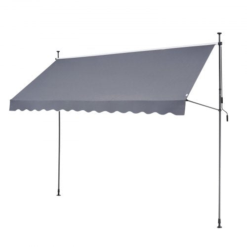 138 x 47 Patio Awning Retractable Awning Sunshade Shelter with Manual