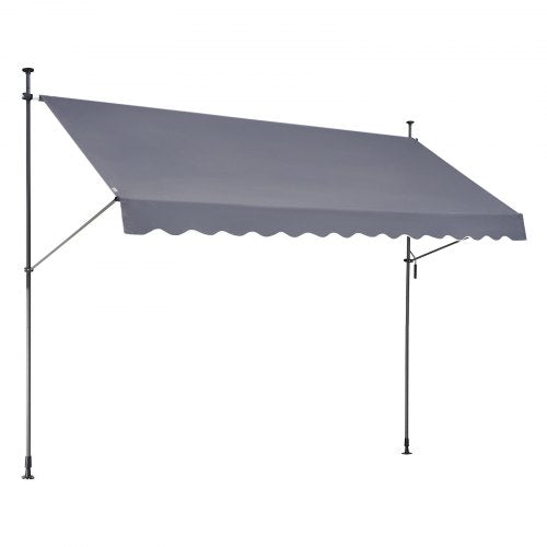 138 x 47 Patio Awning Retractable Awning Sunshade Shelter with Manual