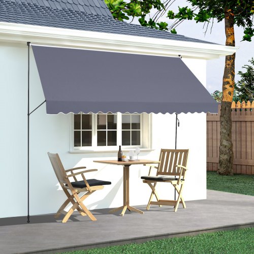 178 x 47 Patio Awning Retractable Awning Sunshade Shelter with Manual