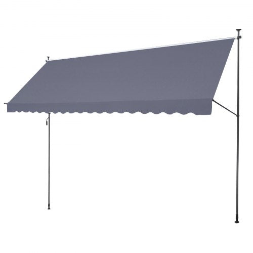 178 x 47 Patio Awning Retractable Awning Sunshade Shelter with Manual