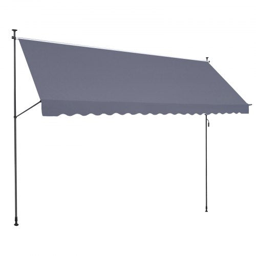 178 x 47 Patio Awning Retractable Awning Sunshade Shelter with Manual