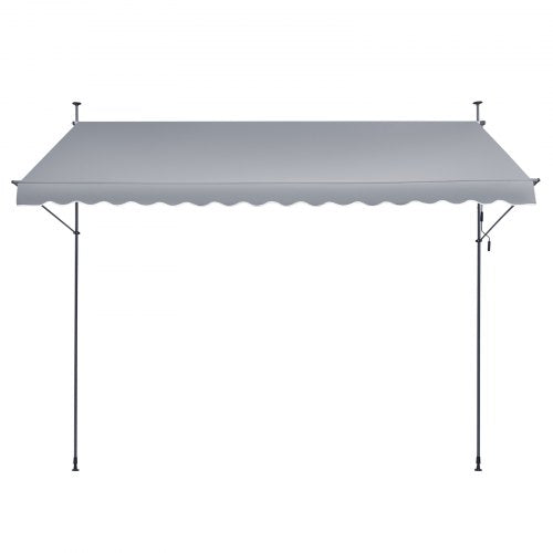 157x47 Patio Awning Retractable Awning Sunshade Shelter with Crank Handle –