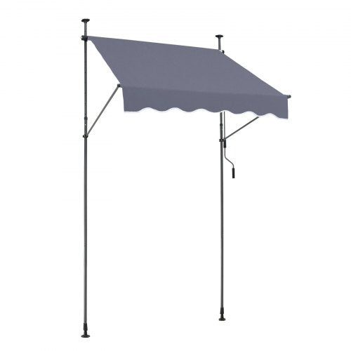 59 x 47 Patio Awning Retractable Awning Sunshade Shelter with Manual Crank