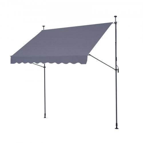 98 x 47 Patio Awning Retractable Awning Sunshade Shelter with Manual Crank
