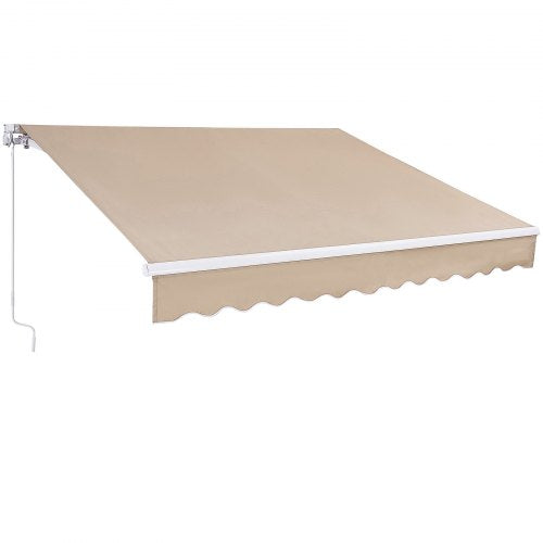 Manual Retractable Awning 10 x 8 ft Outdoor Patio Awning Retractable Sun