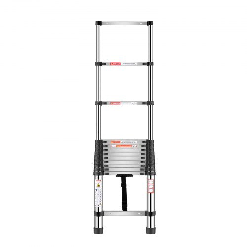 Telescoping Ladder 125ft Stainless Steel Lightweight Extension Ladder