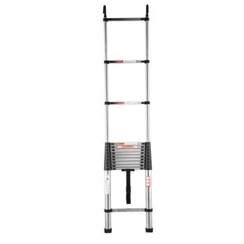 Telescoping Ladder 16.5ft Stainless Steel Lightweight Extension Ladder