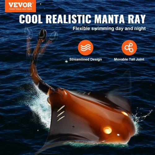 Remote Control Manta Ray Toy 24GHz High Simulation Robot Manta Ray with Light