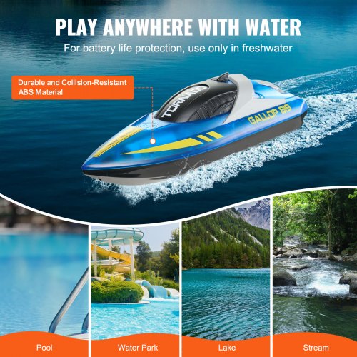 RC Boat 24GHz 12 kmh Remote Control Boat for Pools Lakes Racing Boat