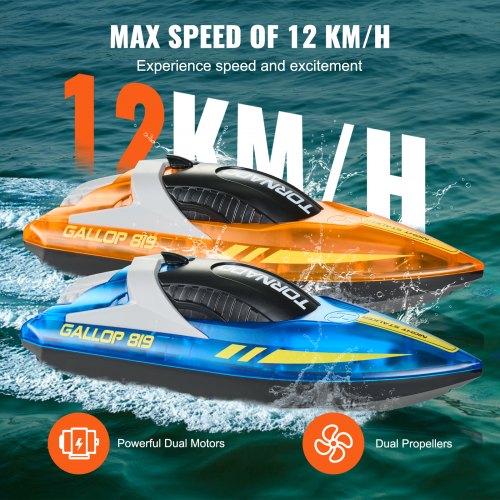 RC Boat 2 Pack 24GHz 12 kmh Remote Control Boat for Pools Lakes