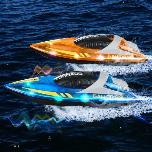 RC Boat 2 Pack 24GHz 12 kmh Remote Control Boat for Pools Lakes