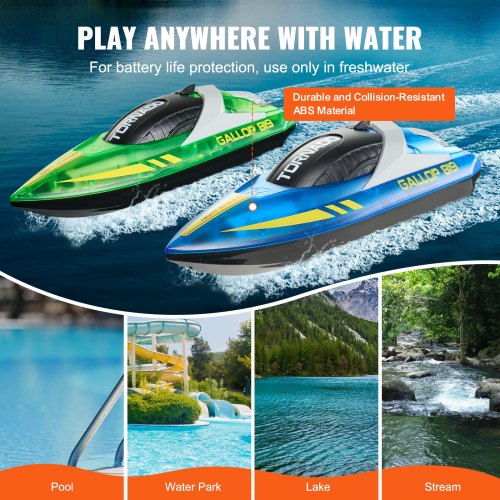 RC Boat 2 Pack 24GHz 12 kmh Remote Control Boat for Pools Lakes