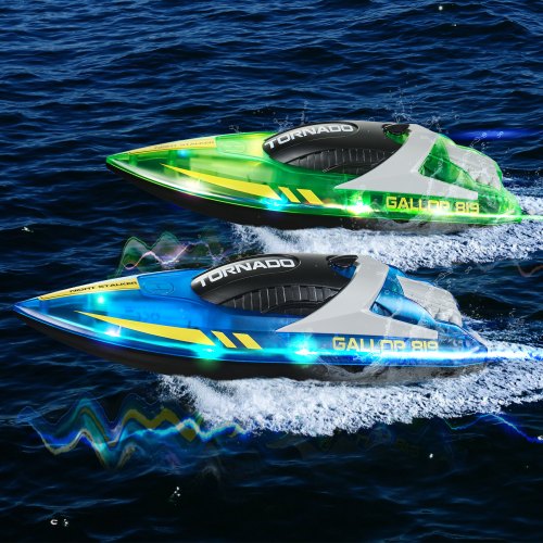 RC Boat 2 Pack 24GHz 12 kmh Remote Control Boat for Pools Lakes