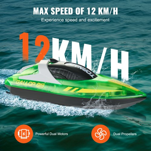 RC Boat 24GHz 12 kmh Remote Control Boat for Pools Lakes Racing Boat