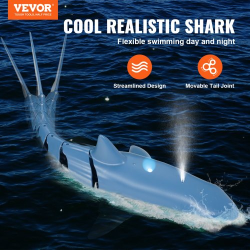 Remote Control Shark Toy 24GHz High Simulation Shark RC Boat for Swimming