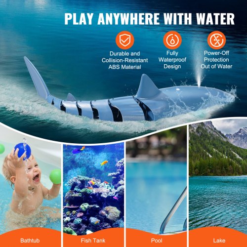 Remote Control Shark Toy 24GHz High Simulation Shark RC Boat for Swimming
