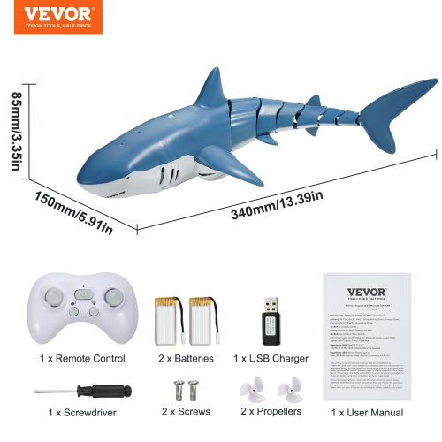 Remote Control Shark Toy 24GHz High Simulation Shark RC Boat for Swimming