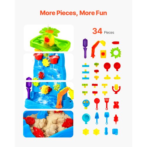 Sand and Water Table for Toddlers DoubleSided Kids Activity Waterfall