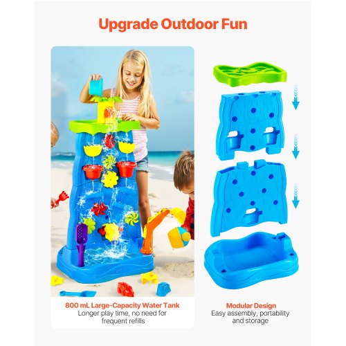 Sand and Water Table for Toddlers DoubleSided Kids Activity Waterfall