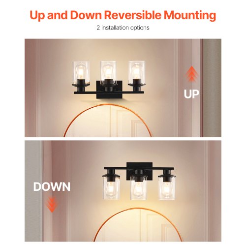 3Light Bathroom Light Fixtures Modern Vanity Light Fixture over Mirror
