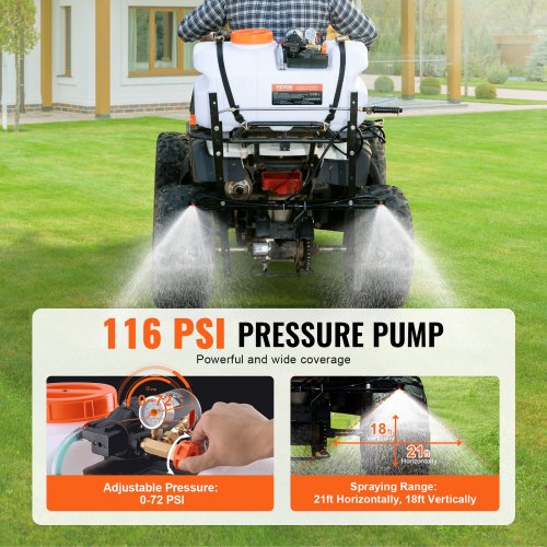 ATV Spot Sprayer 159 Gal60 L ATVUTV Broadcast Sprayer with A Nozzle