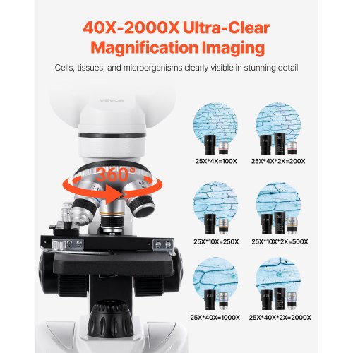 Compound Binocular Microscope 402000X Magnification Professional Compound